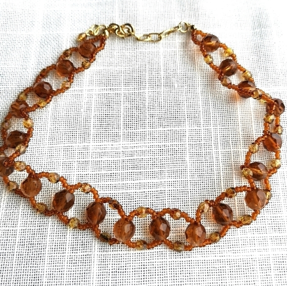 Amber Crystal Choker Necklace 🆕 - Picture 1 of 2